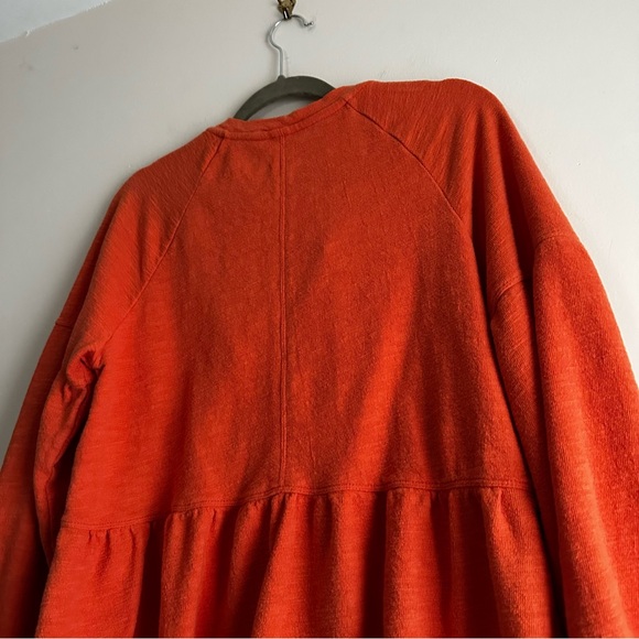 Pilcro • Long-Sleeve Babydoll Top in Tangerine - Picture 5 of 9